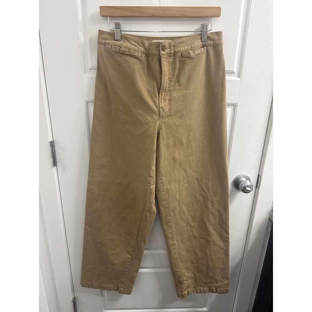 Madewell Emmett Wide-Leg Crop Pants Tan Khaki High Rise T29 Womens